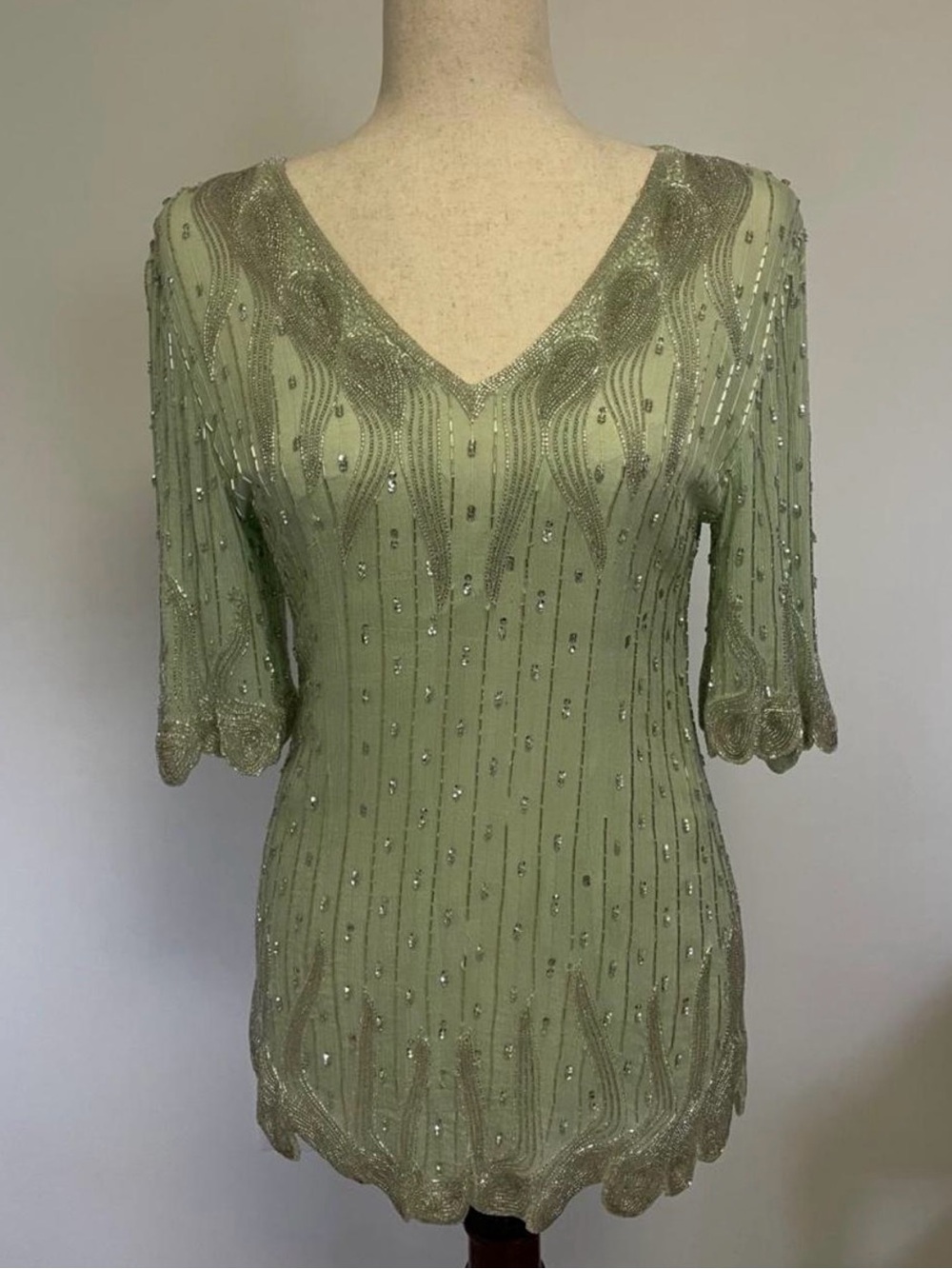 Vintage Fantasy by Lisa Kane Pure Silk Beaded Top